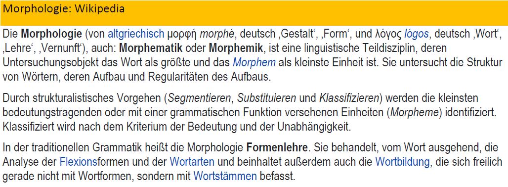 Basiswissen Sprache: Morphologie | Lernplattform Von Studiumdigitale